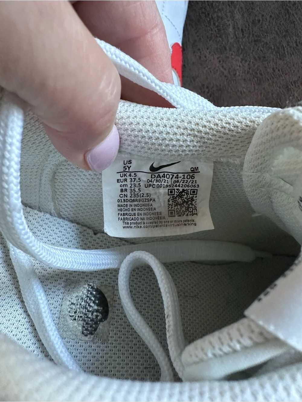 Nike White Sneakers with Red Swoosh - Women’s Low-Top Trainers
